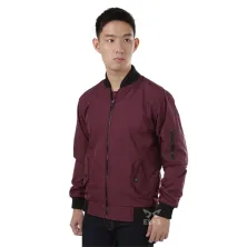 Jaket Bomber Reverseable Hitam Maroon