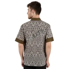 KEMEJA BATIK PENDEK Kemeja Batik Pendek Katun 5E17010 Hitam