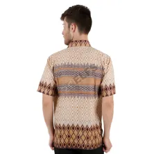 KEMEJA BATIK PENDEK Kemeja Batik Pendek Katun 5F17006 Coklat Muda