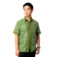 KEMEJA BATIK PENDEK Kemeja Batik Pendek Katun 6M1 Hijau Muda