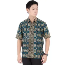 KEMEJA BATIK PENDEK Kemeja Batik Pendek Katun 6O3 Tosca