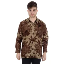 KEMEJA BATIK PANJANG Kemeja Batik Panjang Katun Sogan Padi Tanahan