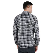 KEMEJA PANJANG Kemeja Panjang Pria Flanel Stripe 3F17021 Hitam