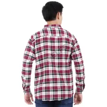 KEMEJA PANJANG Kemeja Panjang Pria Flanel Tartan 3S3 Maroon