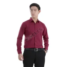 KEMEJA PANJANG Kemeja Panjang Pria Reversible Cuff Maroon