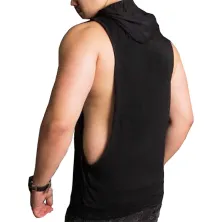 SINGLET CASUAL Kaos Singlet Pria Katun Gym Hoodie Polos Hitam