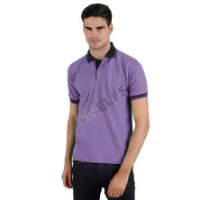 POLOSHIRT KOMBINASI POLOSHIRT LACOST NECK JUMBO HITAM UNGU MUDA