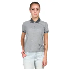 POLOSHIRT WANITA Polo Shirt Wanita Lengan Pendek Kerah Abu Tua Abu Muda