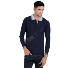 POLOSHIRT PANJANG Poloshirt Lengan Panjang Lacost Kerah Abu Muda Biru Dongker